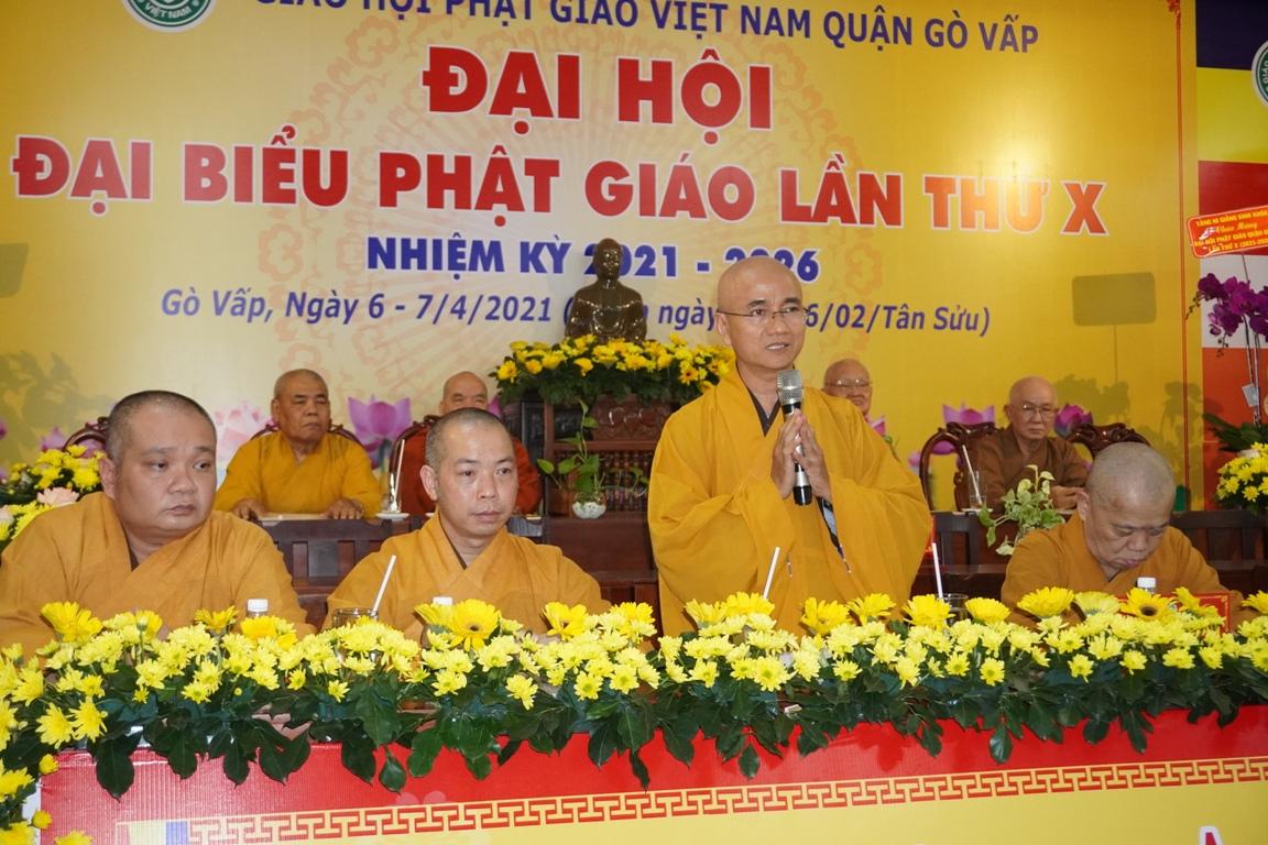 Thượng tọa Thích Thiện Quý góp ý về công tác tổ chức cho đại hội chính thức