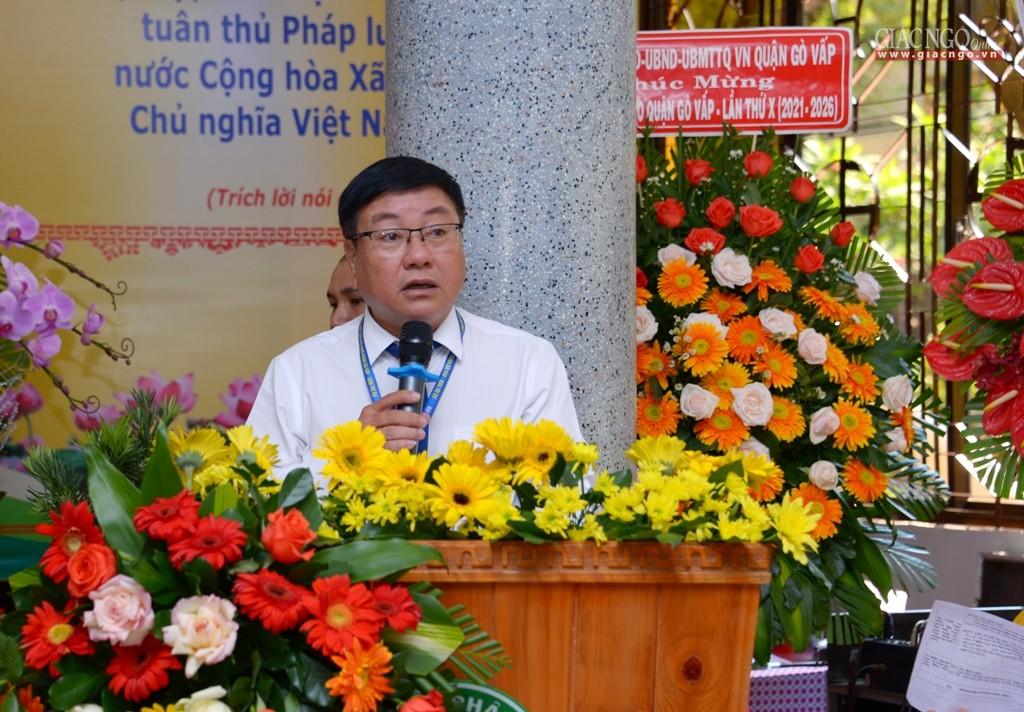 Ông Thân Trọng Minh đại diện chính quyền phát biểu Ông Thân Trọng Minh đại diện chính quyền phát biểu