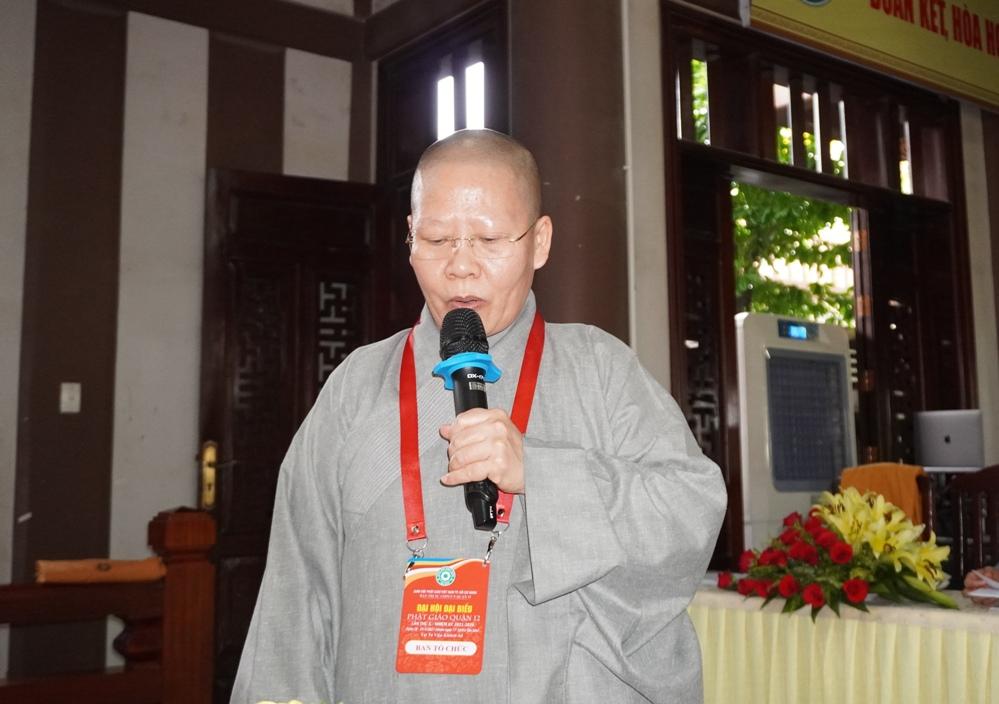 Ni sư Thích nữ Huệ Khánh, Chánh Thư ký Ban Trị sự GHPGVN quận 12 báo cáo tóm tắt công tác Phật sự nhiệm kỳ IX Ni sư Thích nữ Huệ Khánh, Chánh Thư ký Ban Trị sự GHPGVN quận 12 báo cáo tóm tắt công tác Phật sự nhiệm kỳ IX