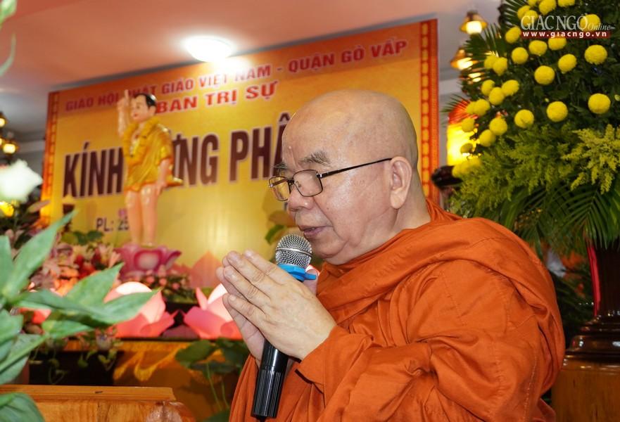 Hòa thượng Thích Thiện Tâm cung tuyên Thông điệp Đại lễ Phật đản Phật lịch 2565 của Đức Pháp chủ GHPGVN
