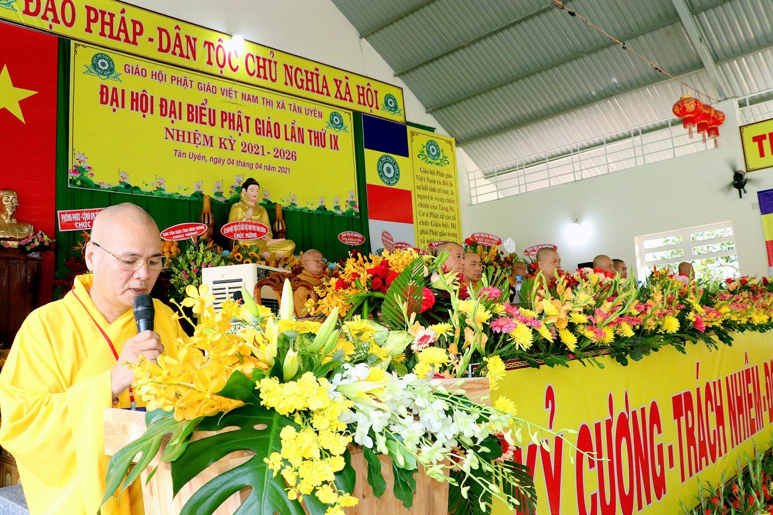 Thượng tọa Thích Tĩnh Tại phát biểu khai mạc Thượng tọa Thích Tĩnh Tại phát biểu khai mạc