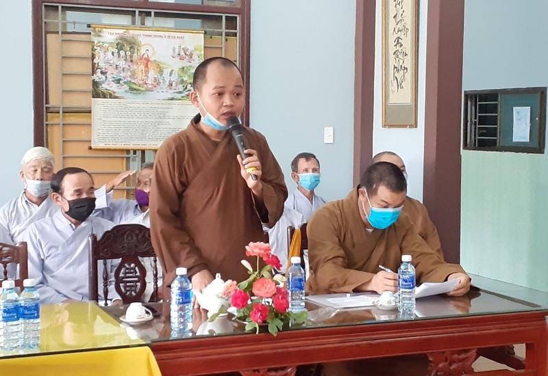 Đại đức Thích Đồng Tâm, Thư ký Ban Trị sự Phật giáo huyện Duy Xuyên trình kế hoạch Đại đức Thích Đồng Tâm, Thư ký Ban Trị sự Phật giáo huyện Duy Xuyên trình kế hoạch