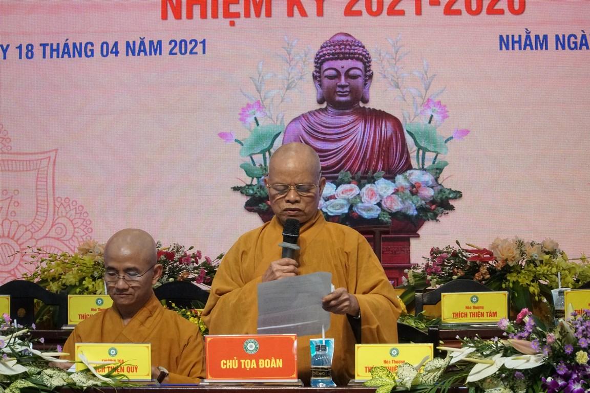 Hòa thượng Thích Thiện Minh phát biểu khai mạc