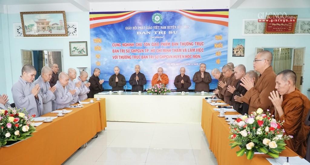 Thường trực Ban Trị sự GHPGVN huyện Hóc Môn trong một lần làm việc với đoàn Ban Thường trực Ban Trị sự GHPGVN TP.HCM - Ảnh: Quảng Hậu/BGN Thường trực Ban Trị sự GHPGVN huyện Hóc Môn trong một lần làm việc với đoàn Ban Thường trực Ban Trị sự GHPGVN TP.HCM - Ảnh: Quảng Hậu/BGN