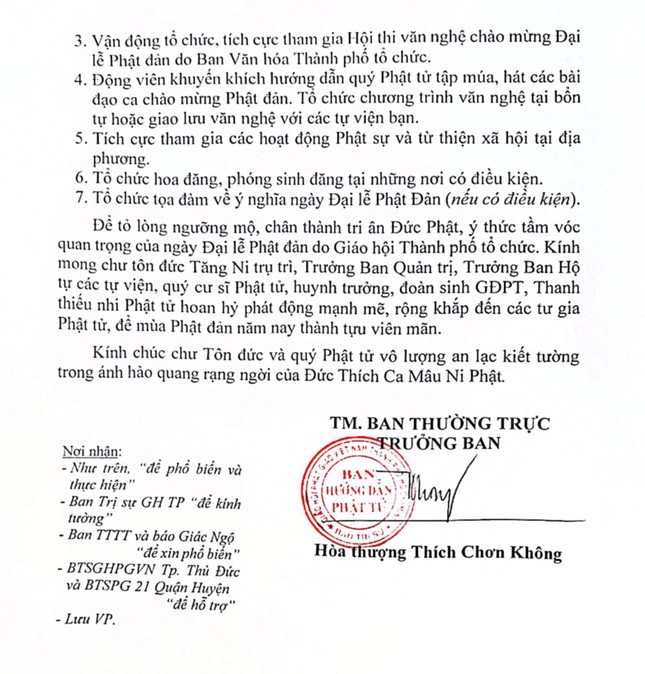 Hòa thượng Thích Chơn Không kêu gọi Phật tử trang hoàng Phật đản tại tư gia và các hoạt động khác ảnh 2