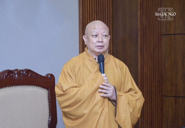 Hòa thượng Thích Lệ Trang phát biểu tại buổi tiếp phái đoàn ảnh 4