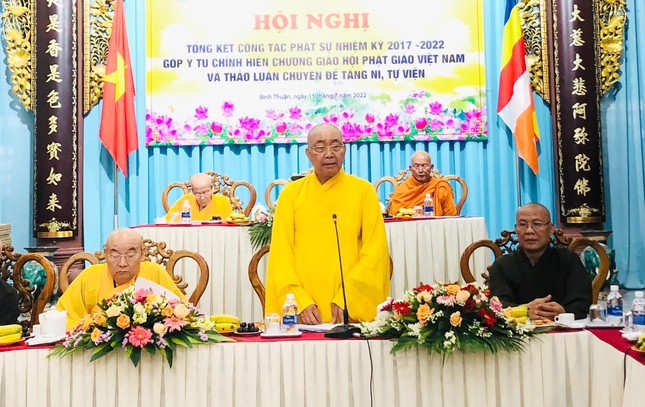 Bình Thuận: Ban Tăng sự Phật giáo tỉnh tổng kết nhiệm kỳ, góp ý tu chỉnh Hiến chương ảnh 1