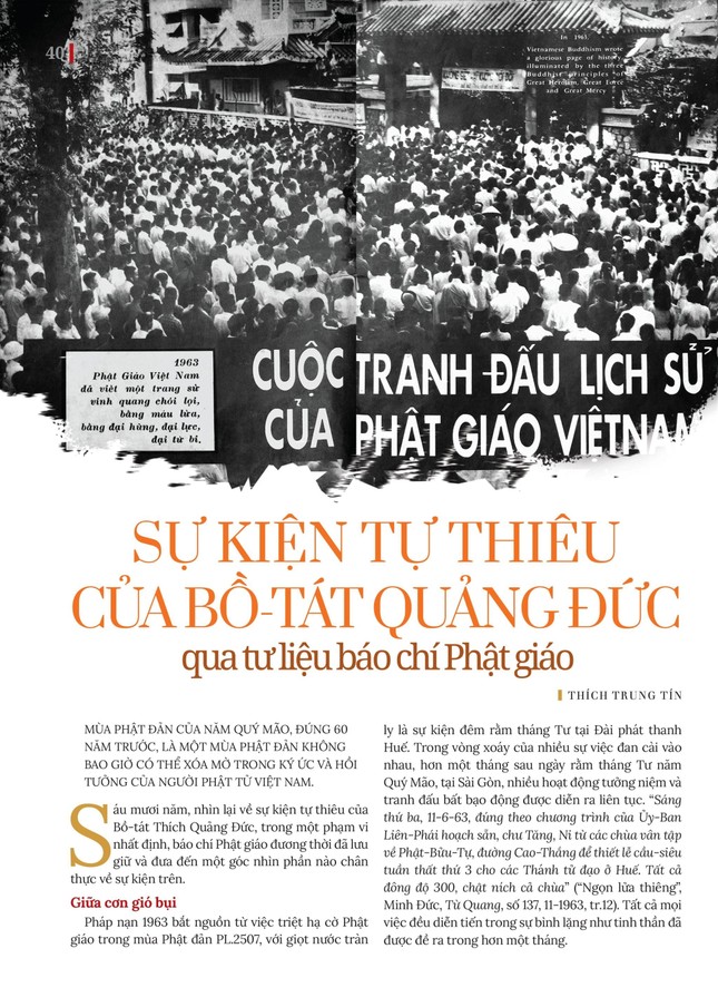 Sự kiện tự thiêu của Bồ-tát Quảng Đức qua tư liệu báo chí Phật giáo ảnh 1