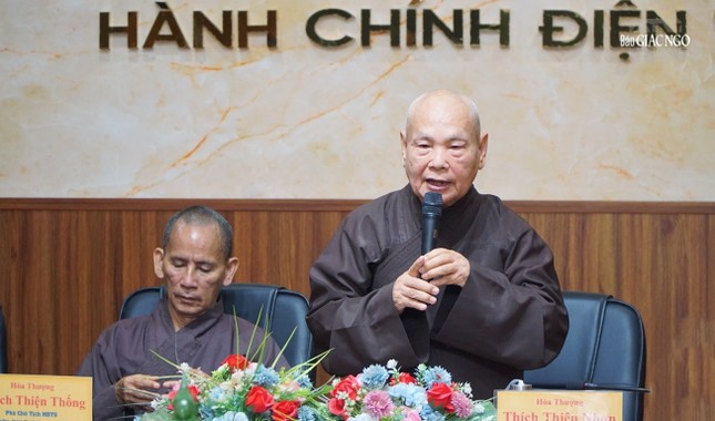 Trưởng lão Hòa thượng Thích Thiện Nhơn đúc kết hội nghị