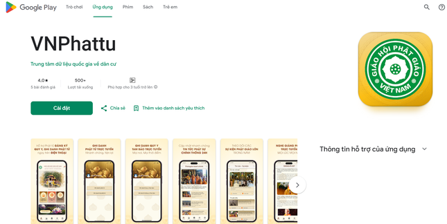 App Hệ thống Quản trị dữ liệu Tăng Ni, Phật tử do GHPGVN triển khai thực hiện