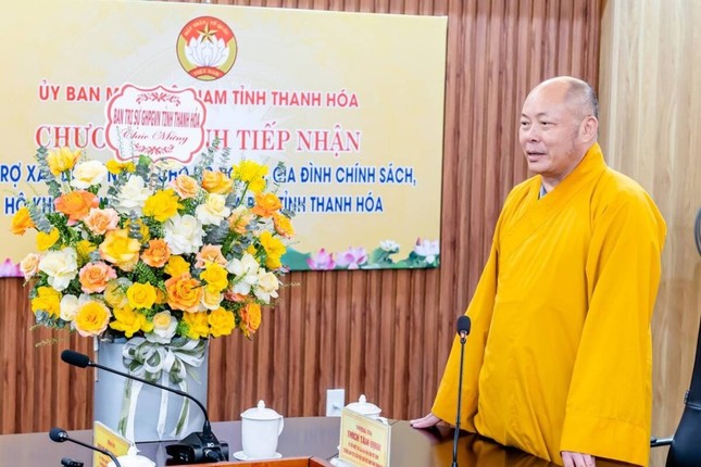 Thượng tọa Thích Tâm Định phát biểu tại Ủy ban MTTQVN tỉnh Thanh Hóa