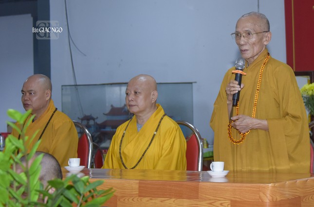 Hòa thượng Thích Huệ Trí, Phó Thiền chủ hạ trường thiền viện Quảng Đức tri ân chuyến thăm, cúng dường của Ban Thường trực Ban Trị sự TP.HCM