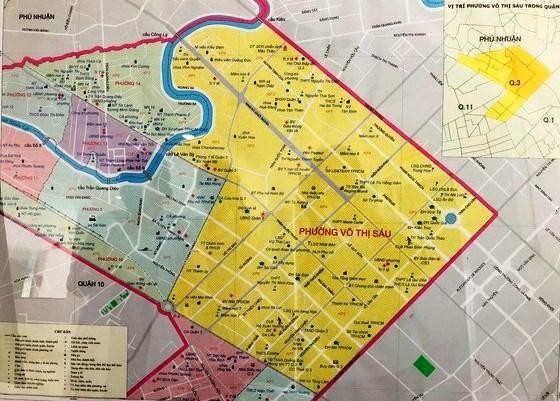 Bản đồ hành chính của phường Võ Thị Sáu - Ảnh: SGGP