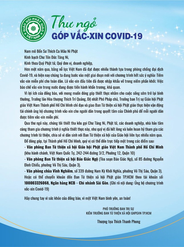 Danh sách đóng góp sẽ được tiếp tục cập nhật trên Giác Ngộ Online Danh sách đóng góp sẽ được tiếp tục cập nhật trên Giác Ngộ Online