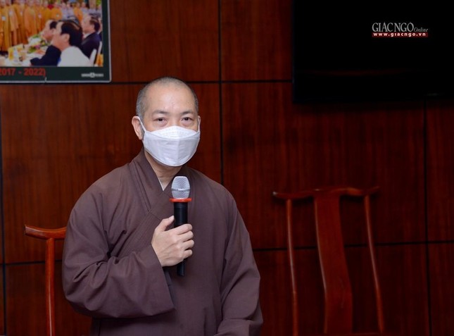 Thượng tọa Thích Quang Thạnh phát biểu - Ảnh: Bảo Toàn