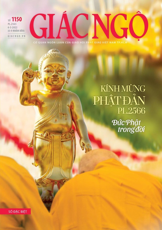 Giai phẩm Giác Ngộ kính mừng Phật đản PL.2566 với chủ đề "Đức Phật trong đời" - Mỹ thuật: Tống Viết Diễn Giai phẩm Giác Ngộ kính mừng Phật đản PL.2566 với chủ đề "Đức Phật trong đời" - Mỹ thuật: Tống Viết Diễn