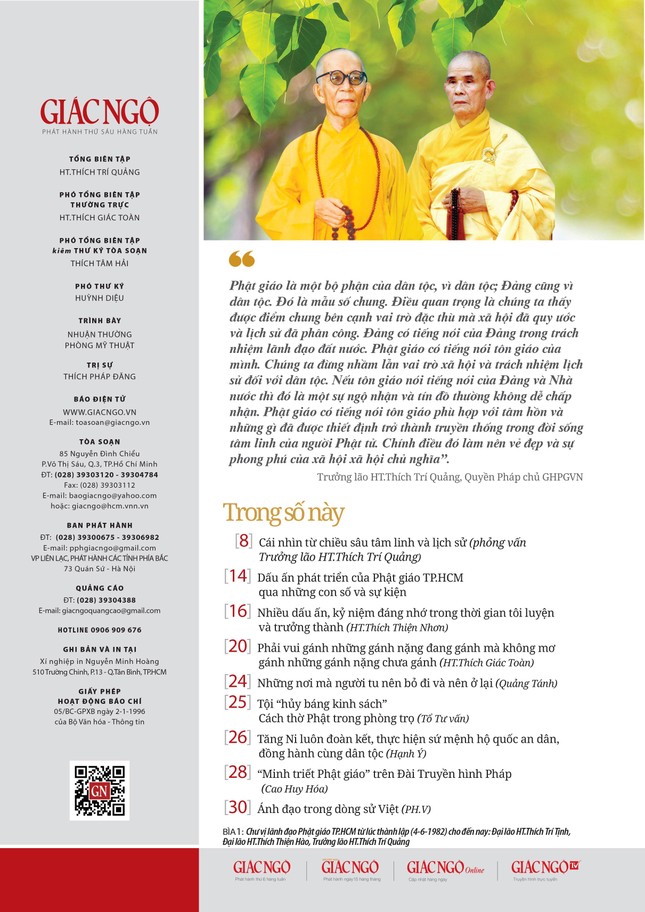 Nội dung của chuyên đề đặc biệt Giác Ngộ số 1156