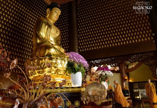 Đại lão Hòa thượng Thích Trí Quảng niêm hương bạch Phật