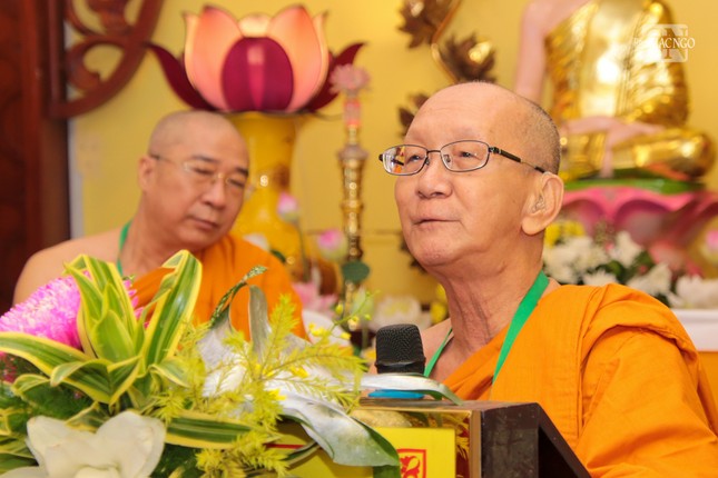Hòa thượng Minh Giác, Trưởng ban Điều hành giới trường chùa Bửu Quang phát biểu khai mạc