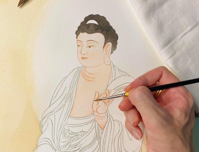 Những bức tranh Phật với nét vẽ hồn nhiên và màu sắc tươi sáng Những bức tranh Phật với nét vẽ hồn nhiên và màu sắc tươi sáng