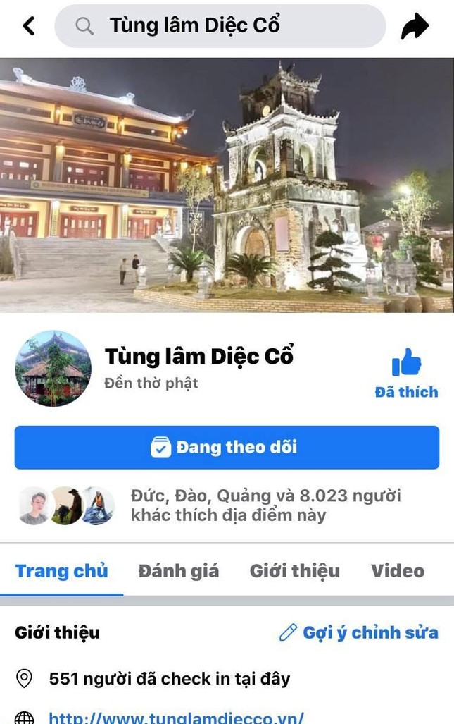 Fanpage chính thức của chùa Fanpage chính thức của chùa