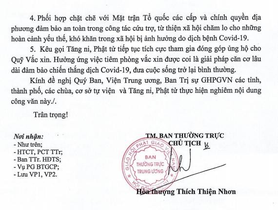 Công văn của Trung ương GHPGVN, ngày 9-7-2021 Công văn của Trung ương GHPGVN, ngày 9-7-2021