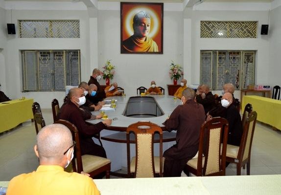 Ban Trị sự Phật giáo Thành phố, Ban Trị sự các quận huyện họp sau thời gian giãn cách xã hội phòng chống Covid-19