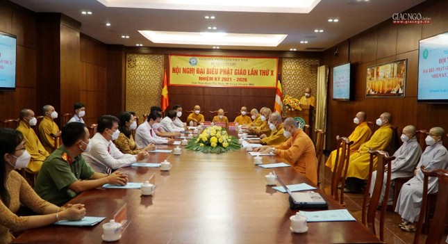 Quang cảnh hội nghị tổng kết Phật sự khóa IX, suy cử nhân sự Ban Trị sự GHPGVN huyện Cần Giờ làn thứ X nhiệm kỳ 2021-2026 Quang cảnh hội nghị tổng kết Phật sự khóa IX, suy cử nhân sự Ban Trị sự GHPGVN huyện Cần Giờ làn thứ X nhiệm kỳ 2021-2026