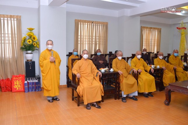 Chư tôn đức Hội đồng Trị sự tiếp đoàn lãnh đạo Ban Tôn giáo Chính phủ