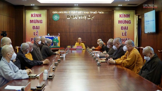 Chư tôn đức Ban Thường trực rà soát công tác tổ chức Đại lễ Phật đản Phật lịch 2566