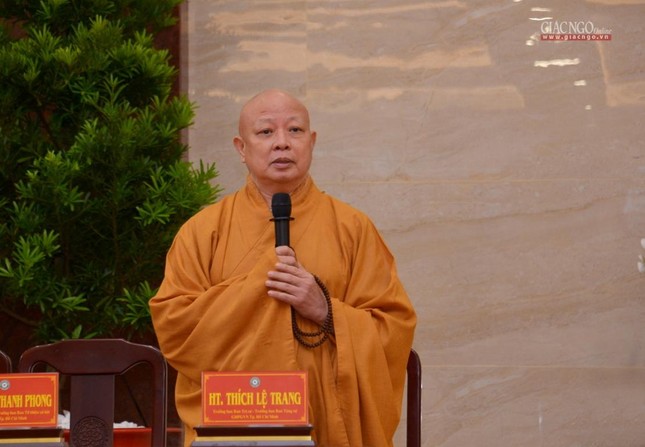 Hòa thượng Thích Lệ Trang phát biểu chỉ đạo tại buổi công bố quyết định