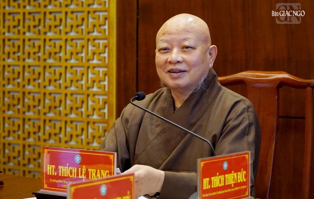 Hòa thượng Thích Lệ Trang, Trưởng ban Trị sự GHPGVN TP.HCM chủ trì phiên họp của Ban Thường trực