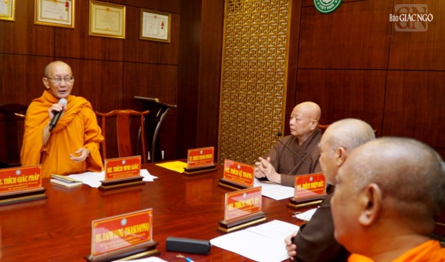 Hòa thượng Thích Minh Giác, Phó Trưởng ban Trị sự TP đóng góp ý kiến về Đại giới đàn, biệt truyền Nam tông
