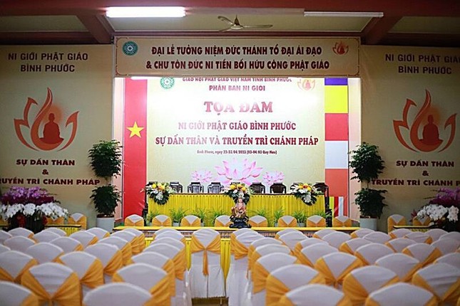 Nơi diễn ra hội thảo &quot;Ni giới Bình Phước: Sự dấn thân và truyền trì Chánh pháp&quot; - Ảnh: TTTT Ni giới BP
