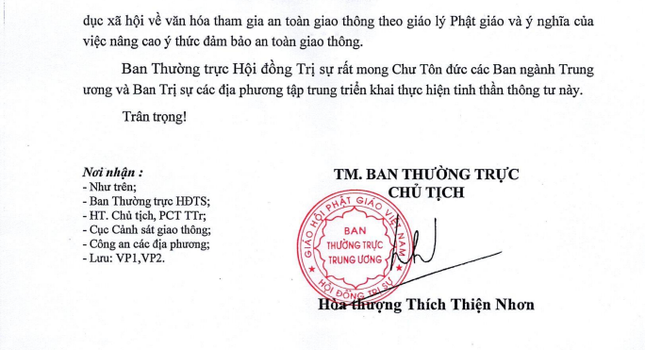 Thông tư của T.Ư GHPGVN do Hòa thượng Thích Thiện Nhơn ấn ký ngày 14-6-2023 Thông tư của T.Ư GHPGVN do Hòa thượng Thích Thiện Nhơn ấn ký ngày 14-6-2023