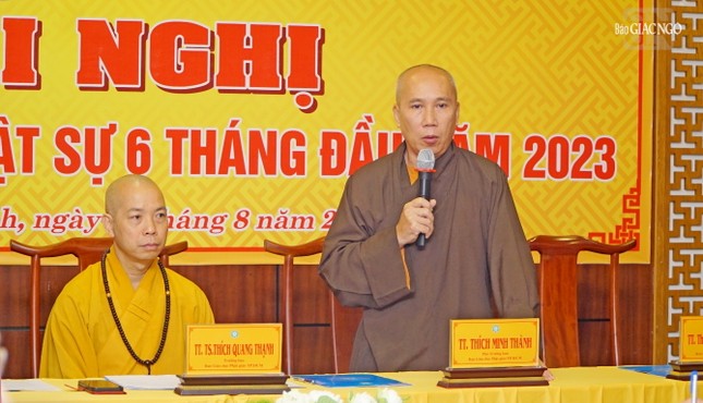 Thượng tọa Thích Minh Thành, Phó Trưởng ban Giáo dục TP tham gia ý kiến tại hội nghị Thượng tọa Thích Minh Thành, Phó Trưởng ban Giáo dục TP tham gia ý kiến tại hội nghị