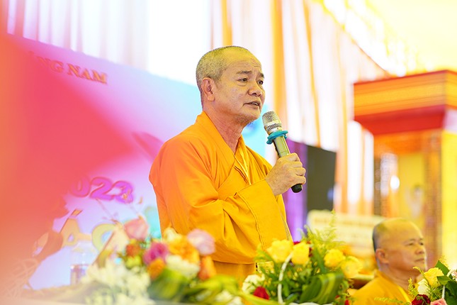 Thượng tọa Thích Như Giải phát biểu tại buổi lễ