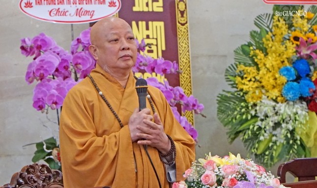 Hòa thượng Trưởng ban Trị sự GHPGVN TP.HCM ban đạo từ đến Tăng Ni tham gia hội thi