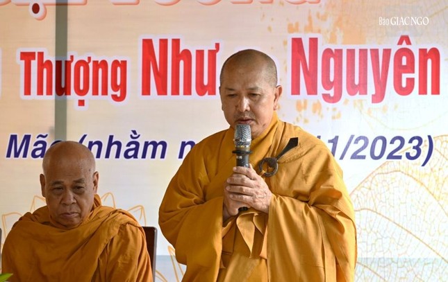 Hòa thượng Thích Thông Không đạo từ tại buổi lễ