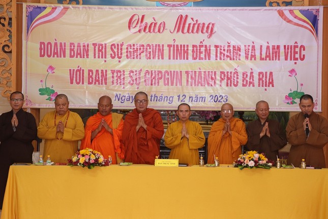 Ban Thường trực Ban Trị sự GHPGVN tỉnh làm việc với Ban Trị sự TP.Bà Rịa