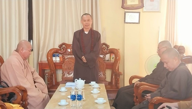 Thượng tọa Trưởng ban Trị sự sự gắn kết, hòa hợp của Tăng, Ni, Phật tử trong thành phố để cùng chung lo và hoàn thành tốt chương trình Phật sự năm 2024