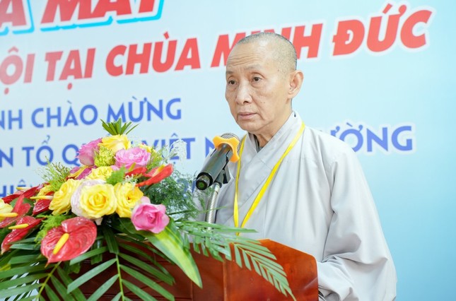 Ni sư Thích nữ Huệ Hòa, trụ trì chùa Minh Đức phát biểu Ni sư Thích nữ Huệ Hòa, trụ trì chùa Minh Đức phát biểu