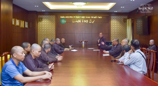 Tiểu ban Trật tự thuộc Ban Tổ chức Đại lễ Phật đản của GHPGVN TP.HCM họp phân công công việc hỗ trợ trật tự