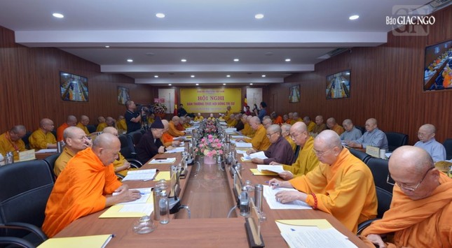 Quang cảnh Hội nghị Ban Thường trực Hội đồng Trị sự GHPGVN vào sáng 10-7, tại thiền viện Quảng Đức Quang cảnh Hội nghị Ban Thường trực Hội đồng Trị sự GHPGVN vào sáng 10-7, tại thiền viện Quảng Đức