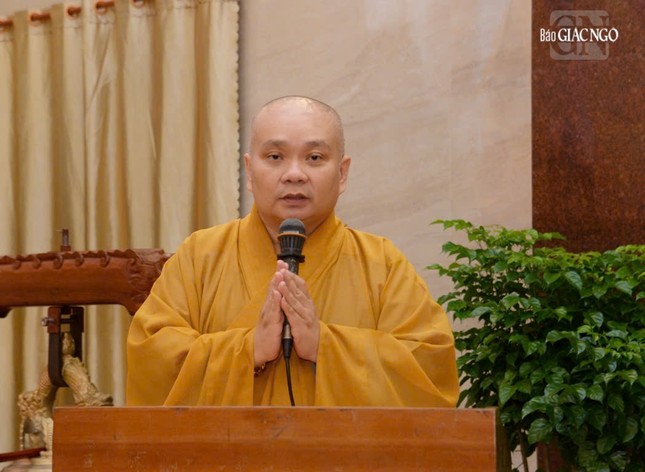 Thượng tọa Thích Trung Nguyện, Phó Thư ký kiêm Chánh Văn phòng Ban Trị sự phổ biến nội dung của Tuần huân tu và Khóa bồi dưỡng trụ trì năm 2025