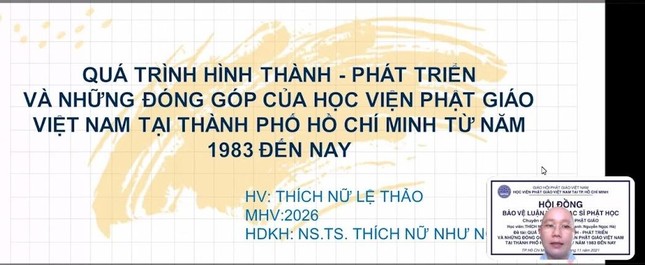 Học viên Thích nữ Lệ Thảo bảo về đề tài Học viên Thích nữ Lệ Thảo bảo về đề tài