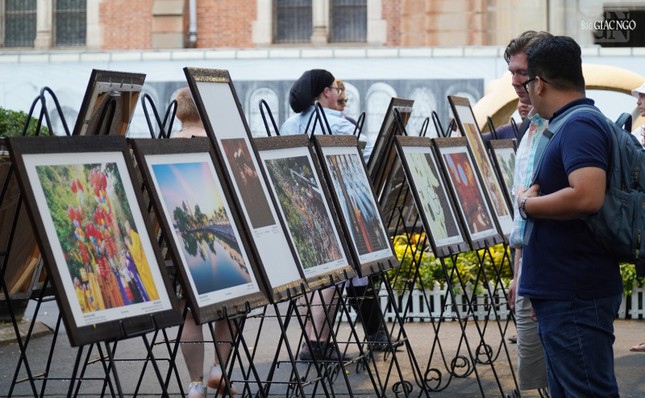 Nhiều người nước ngoài xem triển lãm