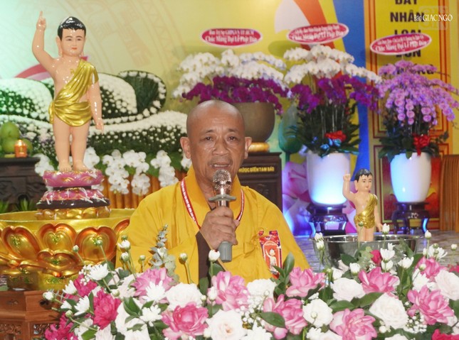 Thượng tọa Thích An Thường, Trưởng ban Trị sự GHPGVN H.Củ Chi cung tuyên Diễn văn Phật đản Phật lịch 2567