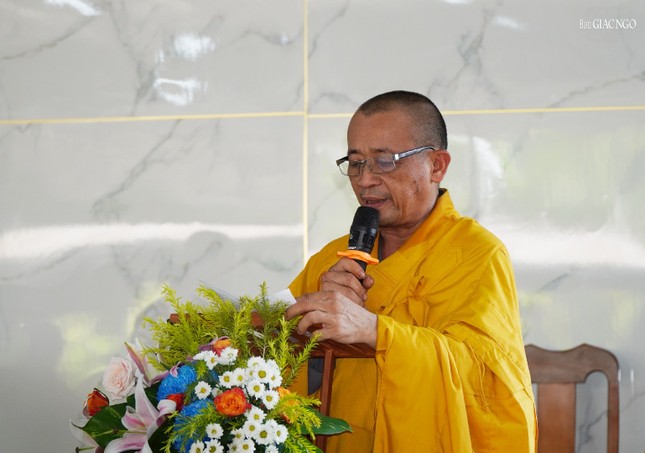 Thượng tọa Thích An Thường, Trưởng ban Trị sự GHPGVN H.Củ Chi, Trưởng ban Tổ chức, Hóa chủ trường hạ chùa Pháp Thành phát biểu khai mạc Thượng tọa Thích An Thường, Trưởng ban Trị sự GHPGVN H.Củ Chi, Trưởng ban Tổ chức, Hóa chủ trường hạ chùa Pháp Thành phát biểu khai mạc