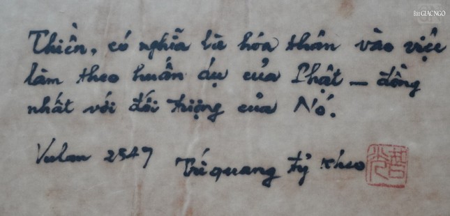 Thủ bút của Đại lão Hòa thượng Thích Trí Quang